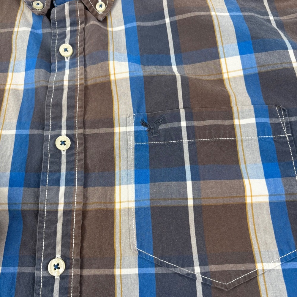 American Eagle Outfitters Mens Plaid Athletic Fit L/S Button Down Shirt‎ XXL - Picture 2 of 7